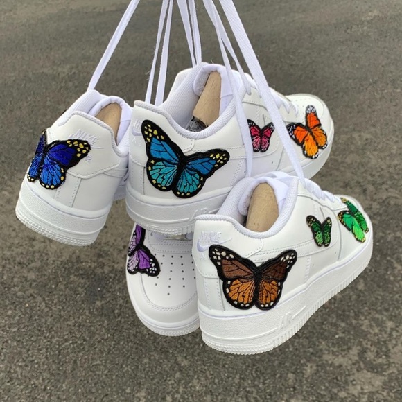 CUSTOM NIKE AIR FORCE 1 LOW BUTTERFLIES ALL SIZES NEW - Picture 2 of 4
